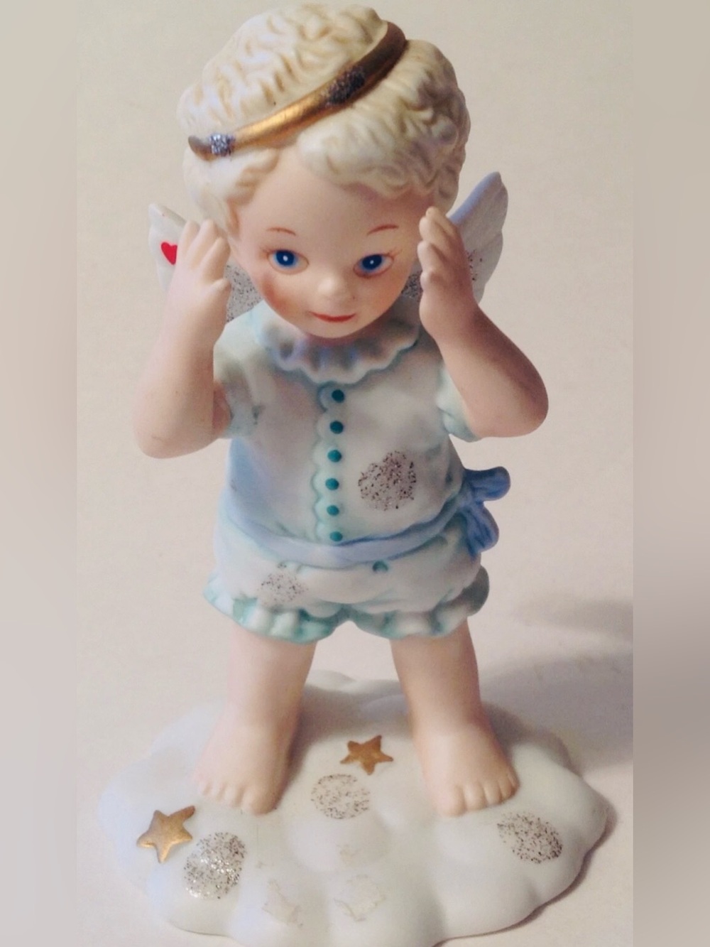 Bronson Figurine Angel Tender Hearts Katharine Stevenson Peek A Boo In Clouds